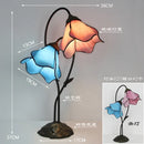 Axyaa Lotus Flower Tiffany Stained Glass Table Light Fixture, LED Bedroom Lamp