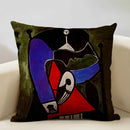 Pablo Picasso Abstract Art Cushion Cover 45x45cm Beige Linen Axyaa Brand
