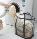 Axyaa Mesh Laundry Basket: Large Capacity, Portable, Foldable, Wall Hanging Design Home Organizer