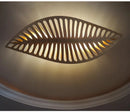 Axyaa Nordic Wood Fish Bone LED Pendant Chandelier - Modern Dining Room Hanging Lamp