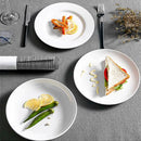 Axyaa White Melamine Dinner Plate Set - Western Steak Tray - Tableware Dish Plates
