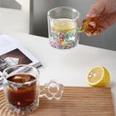 Axyaa Double-layer Insulated Milk Mug - Colorful Flower Love Cup