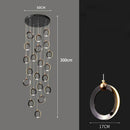 Axyaa Crystal Chandelier Stair Pendant Living Room Lighting Modern Interior Pendant Lights