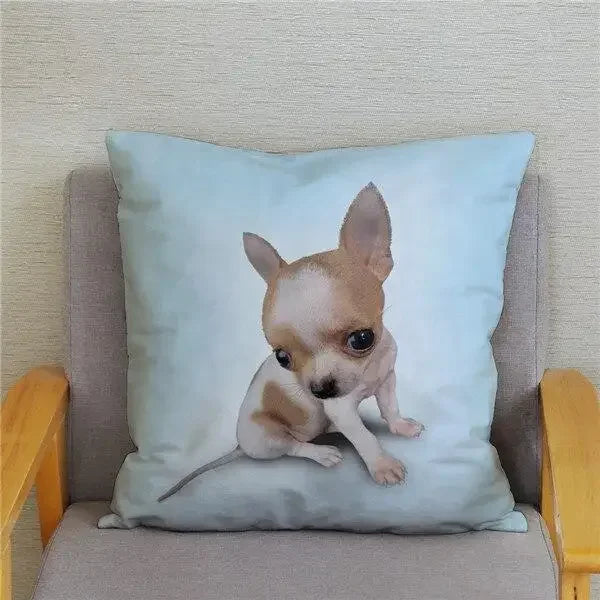 Chihuahua Dog Printed Cushion Cover by Axyaa for Home Decor
