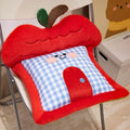 Axyaa Checkered Cloth Apple Cushion: Cute, Thick, Warm, Ground Pedestal Cover