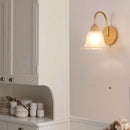 Axyaa Nordic Glass LED Wall Light Sconce with Pull Chain Switch