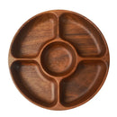 Axyaa Acacia Wood Snack Plate and Salad Bowl Set - Chinese Style