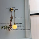 Axyaa Glass LED Wall Light Adjustable Modern Copper Bedside Lamp
