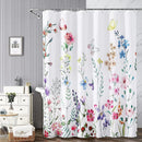Axyaa Floral Fabric Shower Curtain for Rustic Bathroom Decor