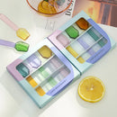 Axyaa Two Tone Glass Spoon Set - 3-Piece Milk Dessert & Ice Cream Shovel Shape