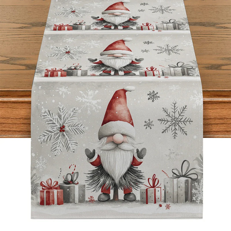 Axyaa Christmas Dwarf Snowflakes Table Runner: Home Wedding Party Centerpieces Decoration