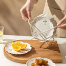 Axyaa Flower Ceramic Relief Dinner Plate Set for Pasta, Bread, Dessert - Restaurant Tableware