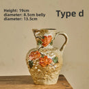 Axyaa Hand-Painted Persimmon Hydroponic Flower Vase for Entrance, Living Room, TV Cabinet