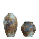 Retro Ceramic Vase, Chaji Style Flower Arrangement, Earthenware Jar by Axyaa