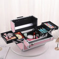 Axyaa Extra Large 6-Tray Makeup Organizer Case, 12-Inch Portable Carrying Box