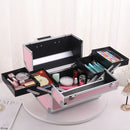 Axyaa Extra Large 6-Tray Makeup Organizer Case, 12-Inch Portable Carrying Box