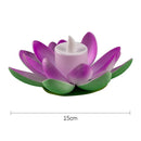 Axyaa Double Petal Lotus Night Light: Festive Floating Water Sensor Flower Color Light