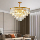 Axyaa Crystal Chandelier Stair Pendant Lamp Living Room Interior Lighting