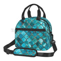 Axyaa Turquoise Teal Insulated Lunch Box Cooler Bag with Adjustable Strap