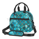 Axyaa Turquoise Teal Insulated Lunch Box Cooler Bag with Adjustable Strap