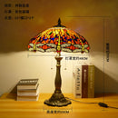Axyaa Dragonfly Tiffany Table Lamp Glass Art Decor LED Luminaria