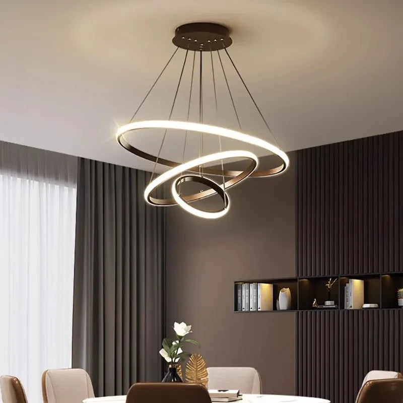 Nordic LED Dining Room Chandelier by Axyaa - Modern Ceiling Pendant for Living Room