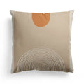Axyaa Nordic Orange Geometric Flower Print Throw Pillow Cover for Home and Office