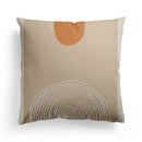 Axyaa Nordic Orange Geometric Flower Print Throw Pillow Cover for Home and Office