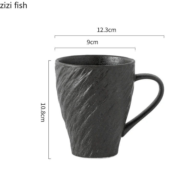 Axya Rock Texture Ceramic Mug - Solid Color Breakfast Cup, Tea Cup, Juice Cup