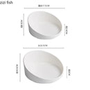 Axyaa White Ceramic Dessert Plate Set for Molecular Cuisine and Snacks
