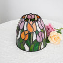 Axyaa Tulips Night Light Lamp with Stained Glass Shade