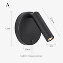 Axyaa Nordic Rotating Wall Lamp Sconce, Modern Minimalist Reading Light, 3W, Black Brass