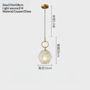 Axyaa Gold Copper Glass Pendant Lamp Minimalist Luxury Chandelier for Home Decor