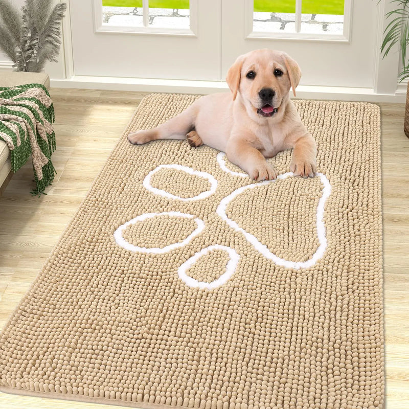 Axyaa Chenille Mud Mat: Quick Dry Dog Door Mat for Muddy Paws