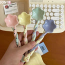 Axyaa Ceramic Star Soup Spoon: Cute Hand-Painted Dessert Spoon With Long Handle