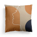 Axyaa Nordic Orange Geometric Flower Print Throw Pillow Cover for Home and Office