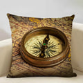 Nautical Compass Cushion Cover for Home, Office, Cafe & Car Decor - Axyaa Brand