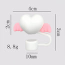 Axyaa Silicone Straw Cover Cap for Stanley Cup 40 oz - Cute Hearts Design