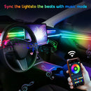 Axyaa RGB Car Ambient Lights: 64 Colors LED Fiber Optic Decoration