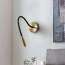 Axyaa Modern Copper Wall Lamp LED for Bedroom Study, Bedside Reading Light