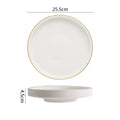 Axyaa Gold Edge Ceramic High Foot Plate: Creative Restaurant Tableware