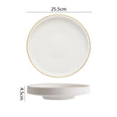Axyaa Gold Edge Ceramic High Foot Plate: Creative Restaurant Tableware