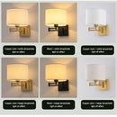 Axyaa Swing Arm Wall Lamp: Modern Iron Foldable Light for Bedroom, Study & Hotel