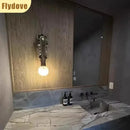 Axyaa Retro Brass Wall Lamp Marble Hotel Living Room Lighting