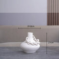 Axyaa Geometric Chain Ceramic Vase: Stylish Handcrafted Room Decor & Flower Holder