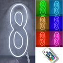 Axyaa 30" Tall LED Neon Numbers 0-9 Birthday Party Decoration Sign