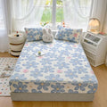 Axyaa Silk Printing Latex Mattress Set - Summer Cool Breathable Mesh - 3-Piece