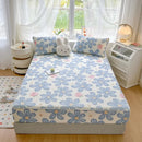 Axyaa Silk Printing Latex Mattress Set - Summer Cool Breathable Mesh - 3-Piece