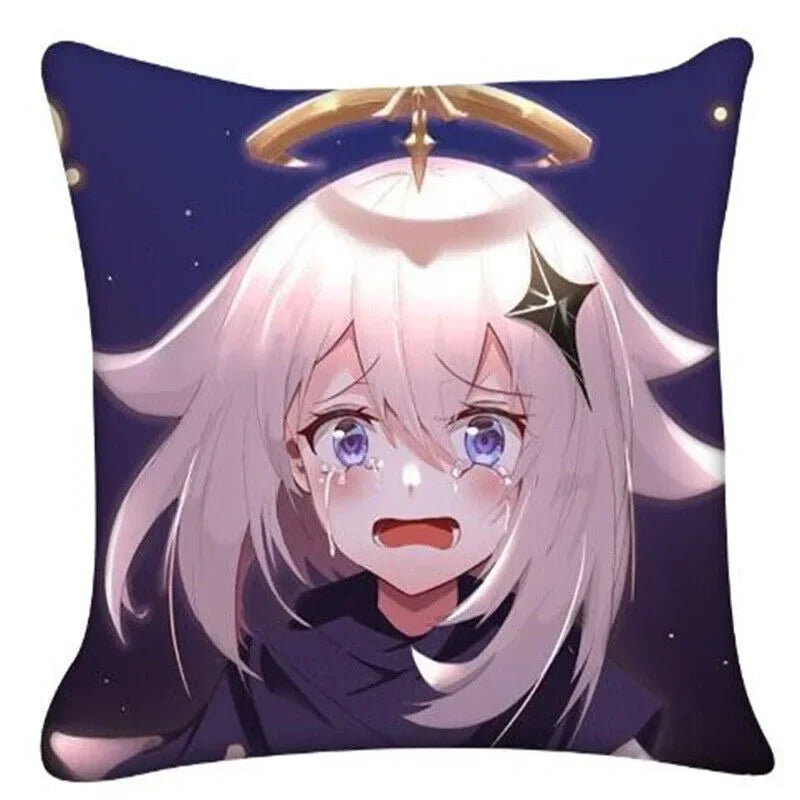 Genshin Impact Anime Cushion Cover Pillow Case for Home Decor by Axyaa