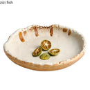 Axya Vintage Ceramic Irregular Dinner Plate Set - Restaurant Quality Tableware